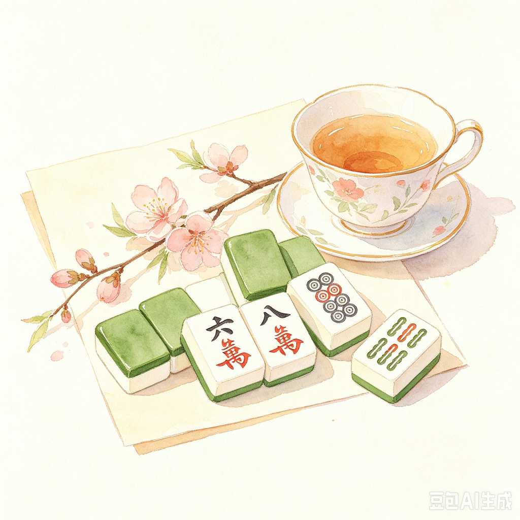 printed logo mahjong set